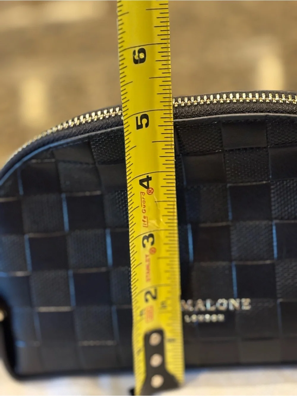 Jo Malone Black Checker Quilted Toiletry Pouch with Gold Logo
